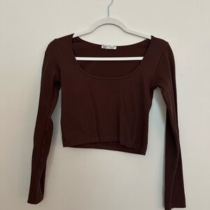 Zara Brown Long Sleeve Top